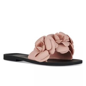 Women's Pink Floral Slide Sandals